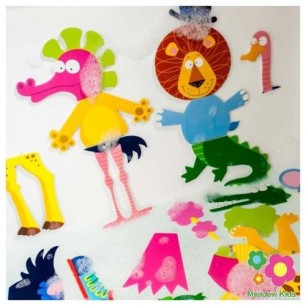 Puzzle piankowe Kolorowe Zwierzęta Meadow Kids